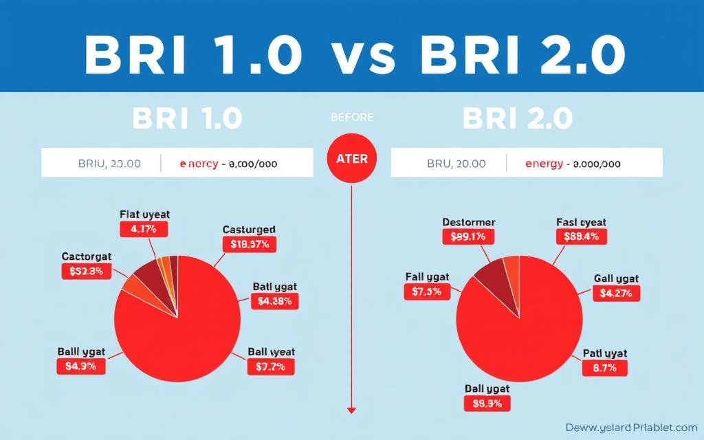 Grafik perbandingan investasi BRI 1.0 vs BRI 2.0 dalam Strategi Perdagangan China pasca-2025 Grafik perbandingan investasi BRI 1.0 vs BRI 2.0 dalam Strategi Perdagangan China pasca-2025