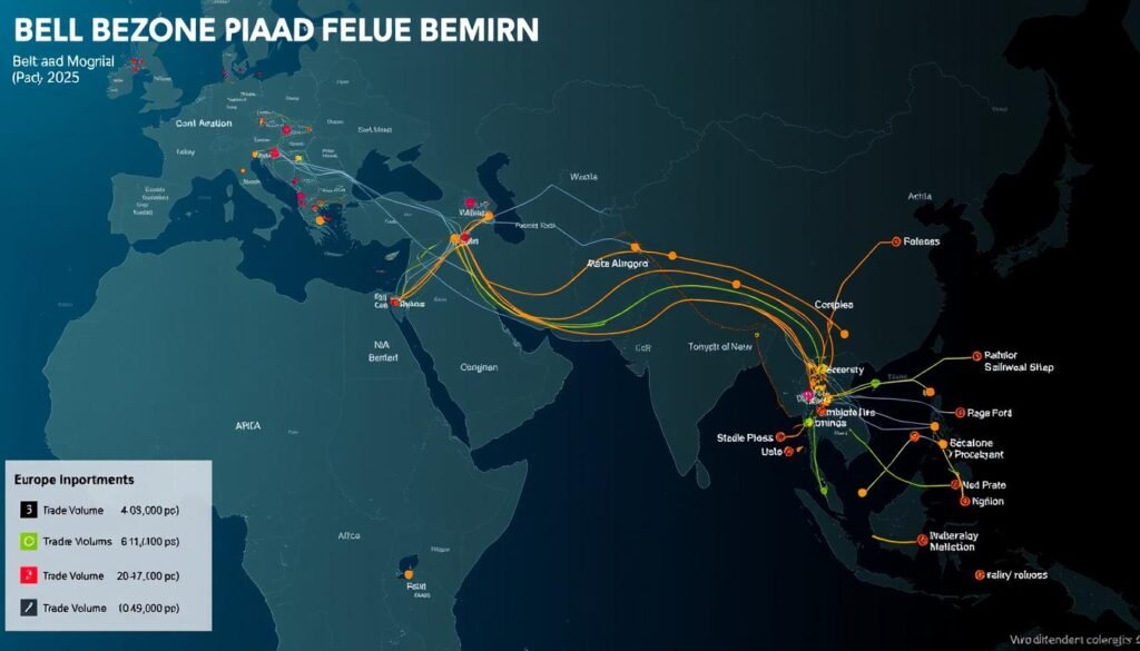 Peta Belt and Road Initiative dengan koridor perdagangan utama dan proyek infrastruktur Strategi Perdagangan China pasca-2025 Peta Belt and Road Initiative dengan koridor perdagangan utama dan proyek infrastruktur Strategi Perdagangan China pasca-2025