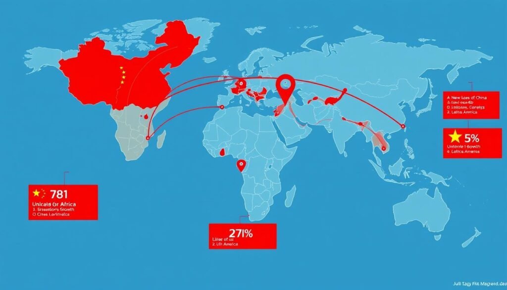 Visualisasi prediksi Strategi Perdagangan China pasca-2025 dengan peta jalur perdagangan baru Visualisasi prediksi Strategi Perdagangan China pasca-2025 dengan peta jalur perdagangan baru